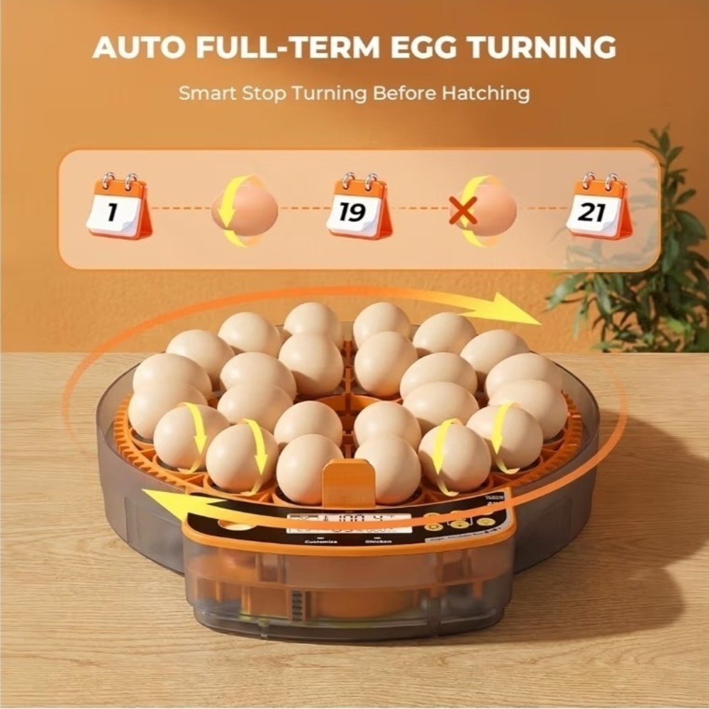 24 Egg Smart Incubator Auto Turner Temp & Humidity Control Candler Turner Alarm - Picture 3 of 7